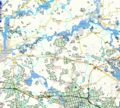 Das Groß Kreutzer Forstrevier, die Grenzen sind zart türkis dargestellt; Bildschirmfoto vom 2019-08-28