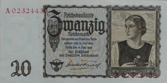 Datei:20-Reichsmark Reichsbanknote Juni1939 A 7966.JPG