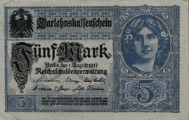 Datei:5-Mark Darlehenskassenschein Aug1917 A 8102.JPG