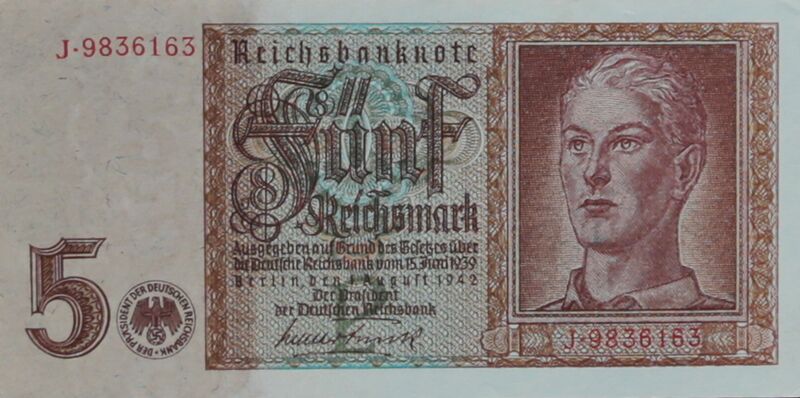 Datei:5-Reichsmark Reichsbanknote Jan1939 A 7968.JPG