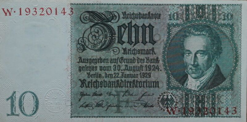 Datei:10-Reichsmark Reichsbanknote Jan1929 A 7958.JPG