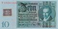 Zehn Reichsmark mit Aufkleber für SBZ vom 23. Juni bis 24. Juli 1948