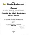 Codex diplomaticus Brandenburgensis Band10, Titelblatt