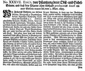 Nr.37 vom 5ten März 1685 Edikt von Pflanzung von Obst- und Eichel-Bäumen,Teil1 bildgröße ändern.png