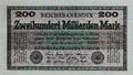 200 Milliarden Mark, Reichsbanknote 15.101923