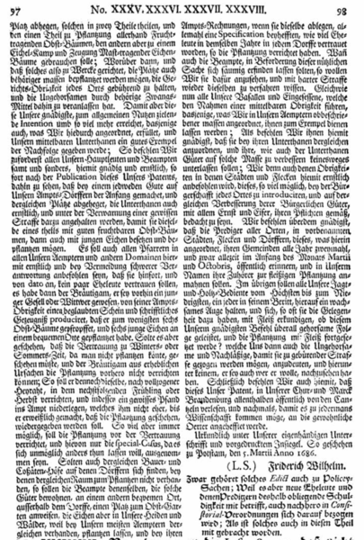 Datei:Nr.37 vom 5ten März 1685 Edikt von Pflanzung von Obst- und Eichel-Bäumen,Teil2 bildgröße ändern.png