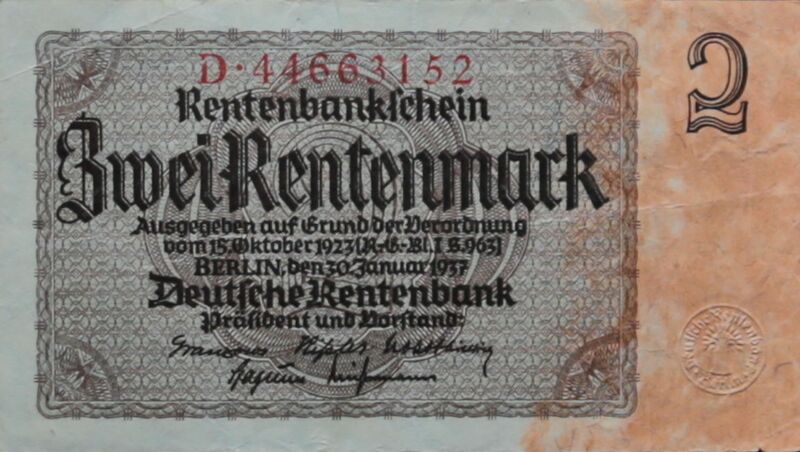 Datei:2-Rentenmark Deutsche Rentenbank Jan1937 A 7952.JPG